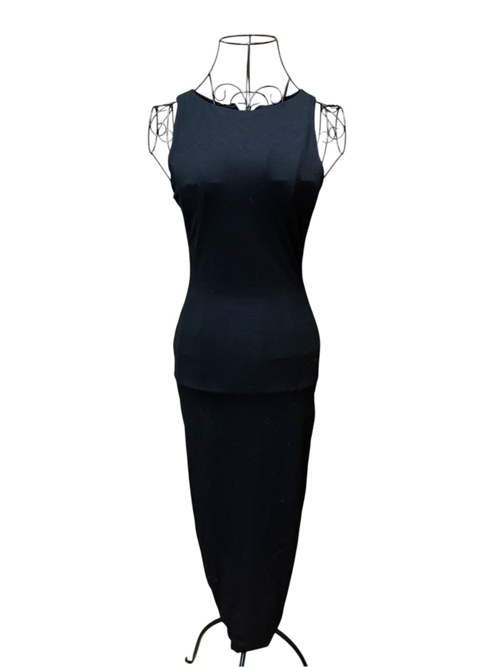 naked wardrobe Thick Black Sleeveless Bodycon Maxi Dress